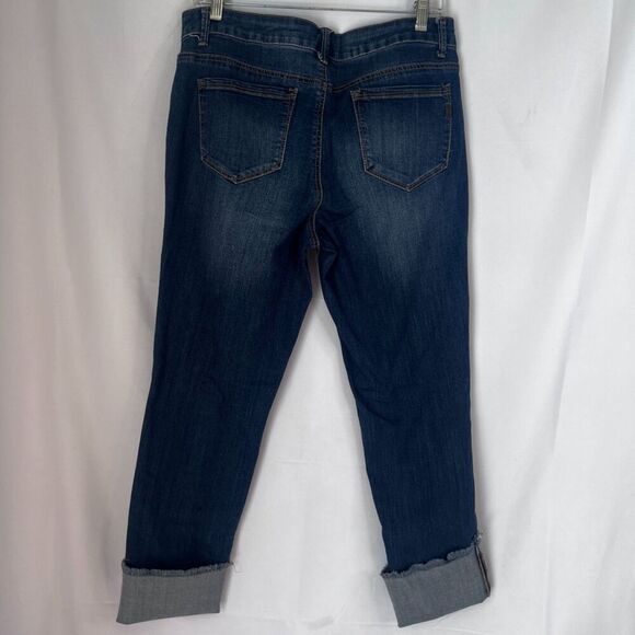 1822 Denim Roll Cuff Distressed Blue Skinny Jeans Size 12 - Picture 2 of 12